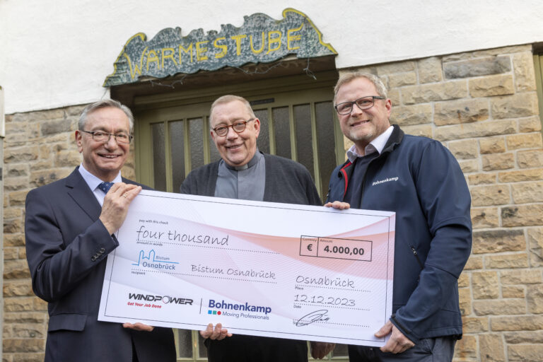 Bohnenkamp und Windpower spenden an die Wärmestube Osnabrück