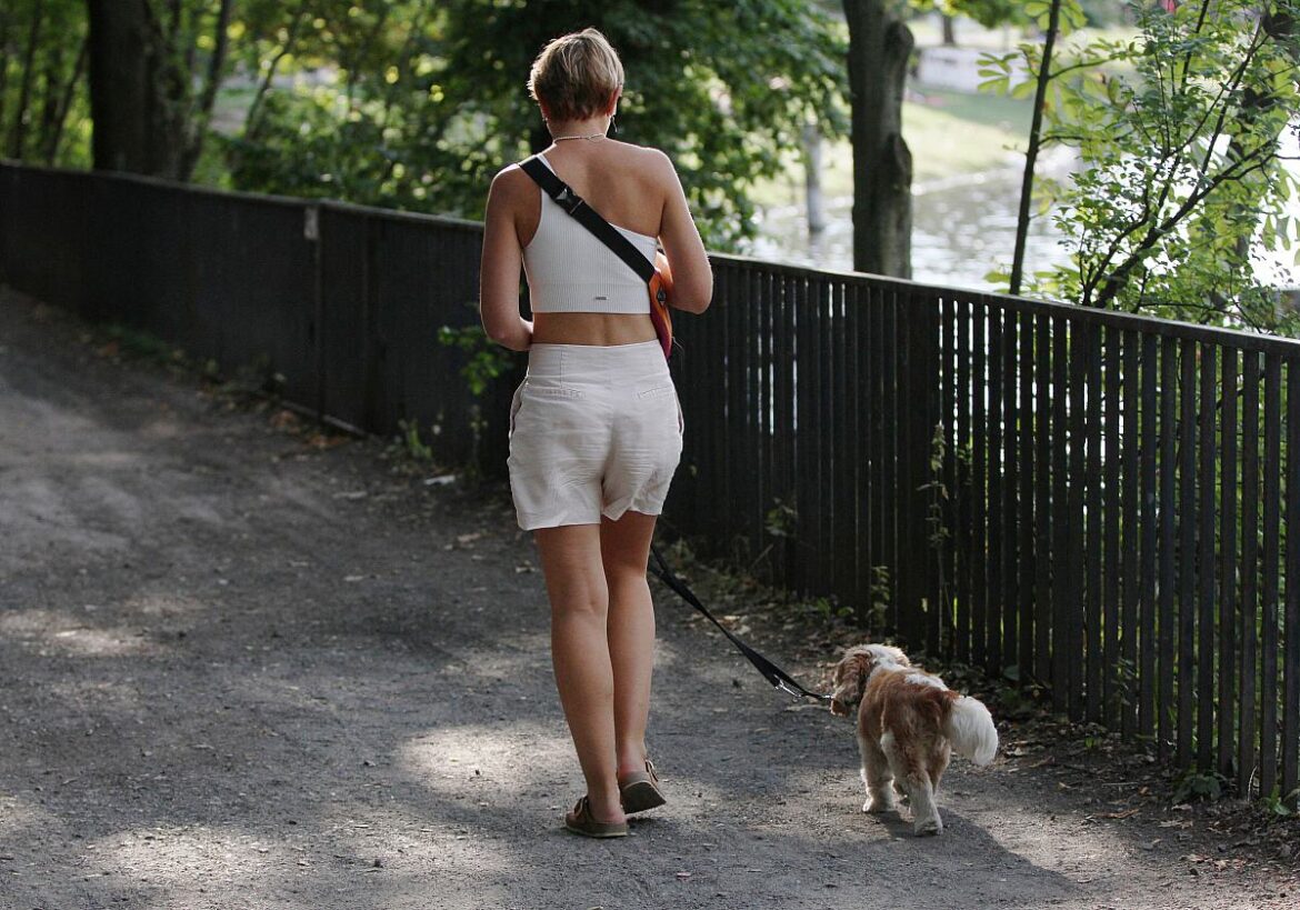Frau mit Hund