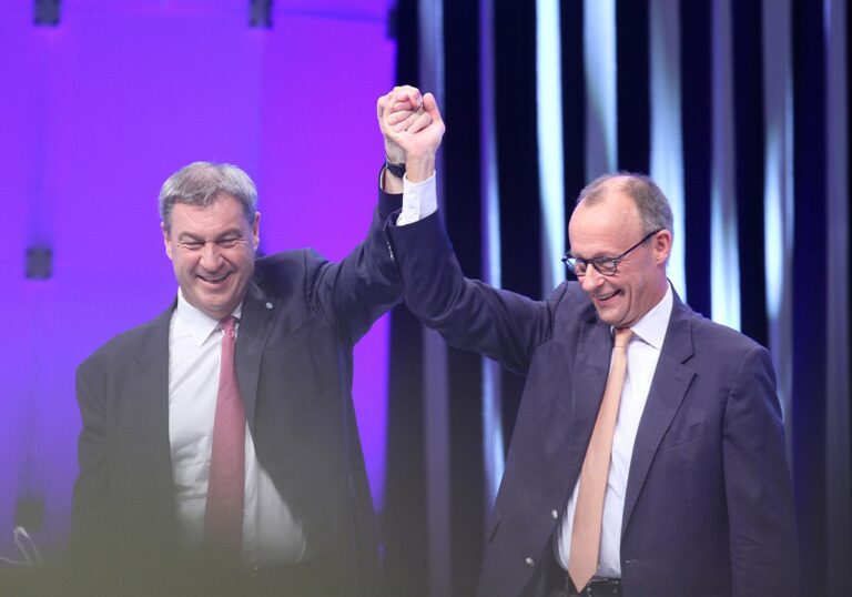 CSU-Chef Markus Söder und CDU-Chef Friedrich Merz