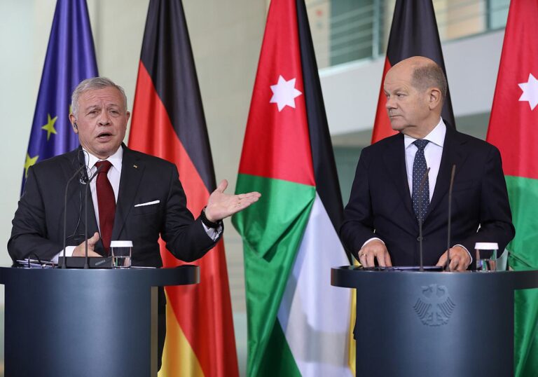 Bundeskanzler Olaf Scholz (SPD) und König von Jordanien, Abdullah II. Ibn Al-Hussein