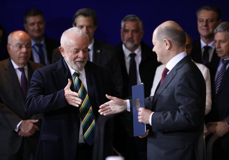 Bundeskanzler Olaf Scholz (SPD) und Brasiliens Präsident Lula da Silva