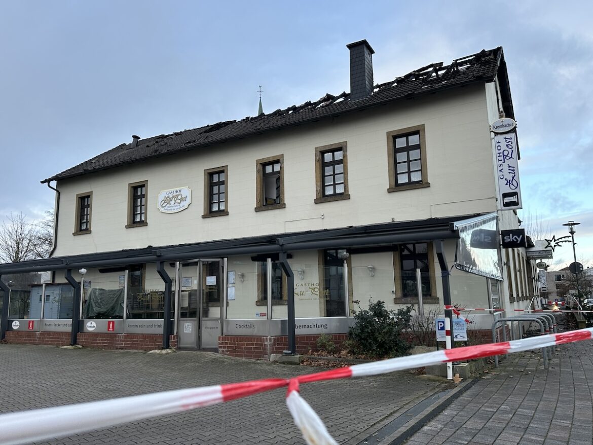 Ausgebrannter Gasthof zur Post in Wallenhorst