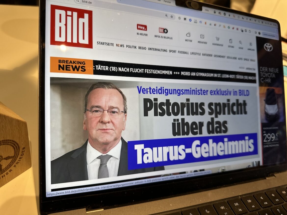 Boris Pistorius bei Bild.de