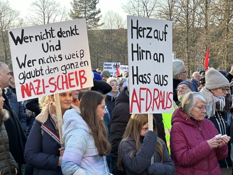 Demonstration Osnabrück bekennt Farbe – für Demokratie, gegen Faschismus, 27.01.2025, Schlossgarten Osnabrück