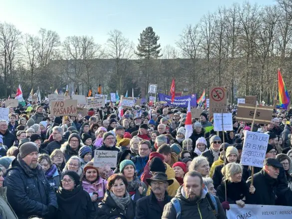 IMG_5417 Demonstration Osnabrück bekennt Farbe – für Demokratie, gegen Faschismus, 27.01.2025, Schlossgarten Osnabrück