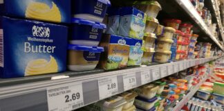 Supermarktregal Butter