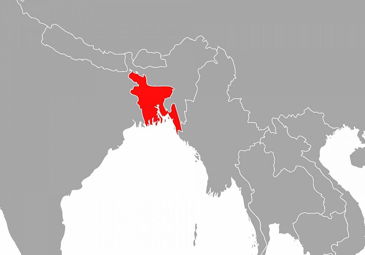 Lage von Bangladesh auf einer Karte