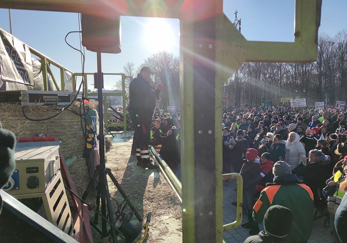 Redner beim Bauernprotest