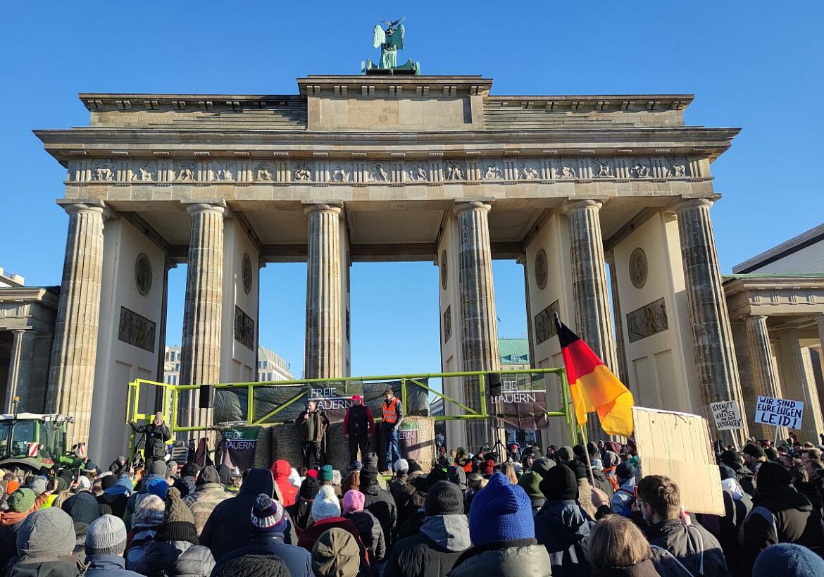 Bauernprotest am Brandenburger Tor