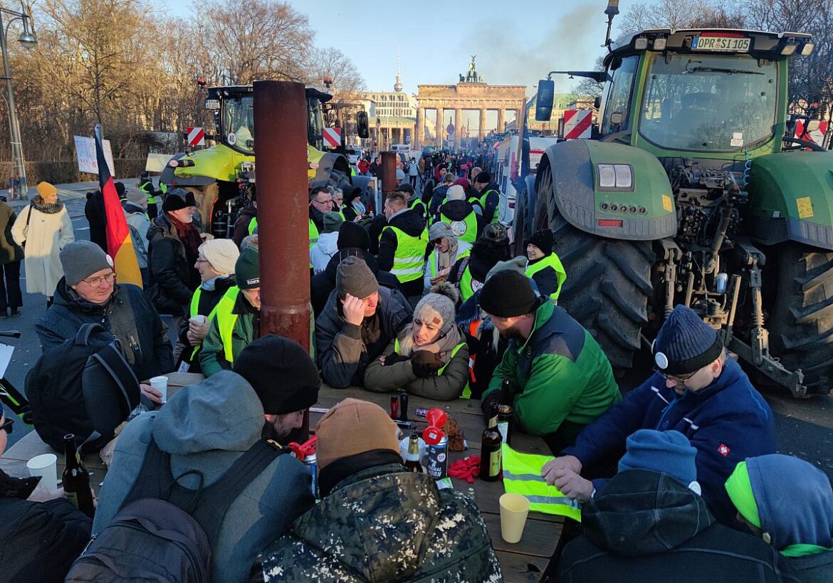 Bauernprotest vor dem Brandenburger Tor