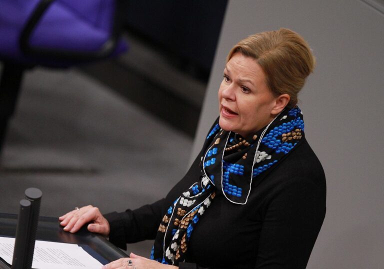 Bundesinnenministerin Nancy Faeser (SPD)
