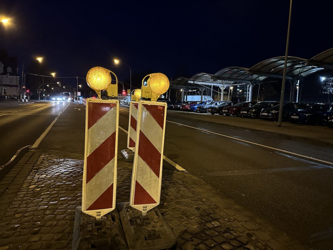 Baustellenbaken an der Hansastraße