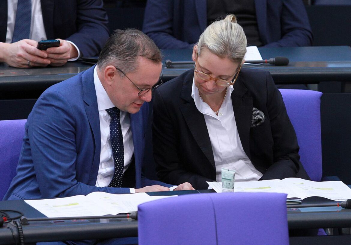 AfD-Spitze Tino Chrupalla und Alice Weidel
