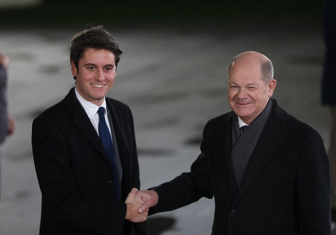 Frankreichs Premierminister Gabriel Attal und Bundeskanzler Olaf Scholz