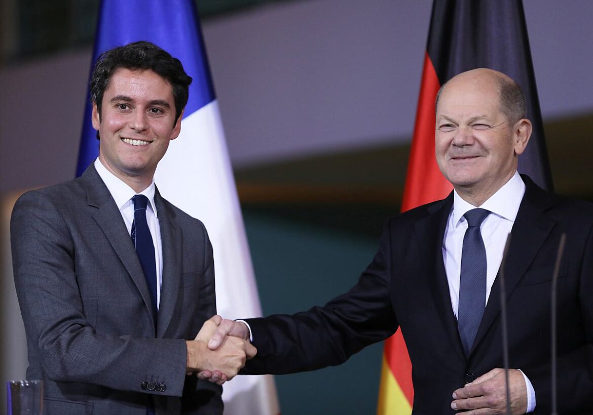 Frankreichs Premierminister Gabriel Attal und Bundeskanzler Olaf Scholz