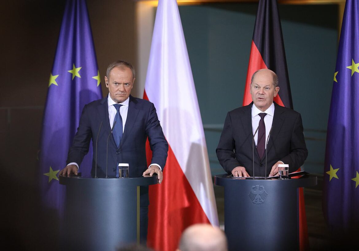 Polnischer Ministerpräsident Donald Tusk und Bundeskanzler Olaf Scholz