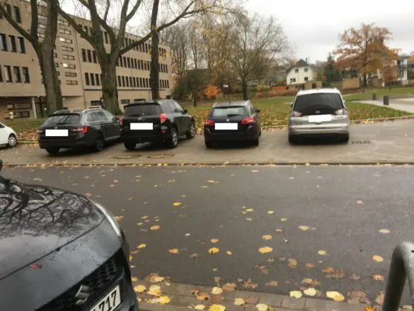 Entree-Platz Zugeparkter Entreé-Platz und Gehweg. / Foto: privat