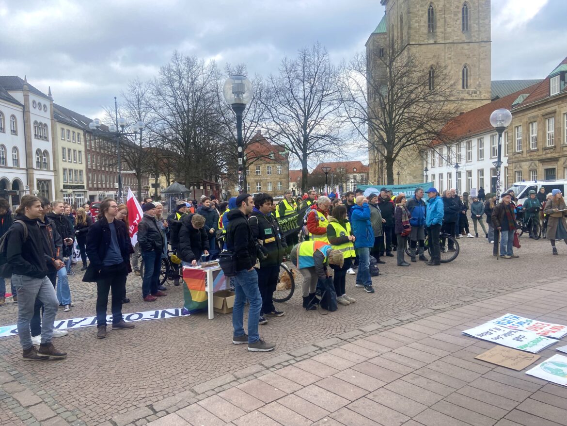 Fidays for Future zeigt sich solidarisch mit Busfahrern. / Foto: Hannah Meiners