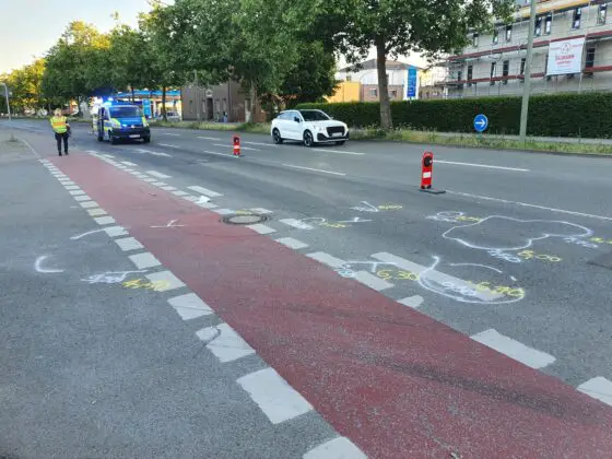 Kollision von Auto und Fahrrad in Haste