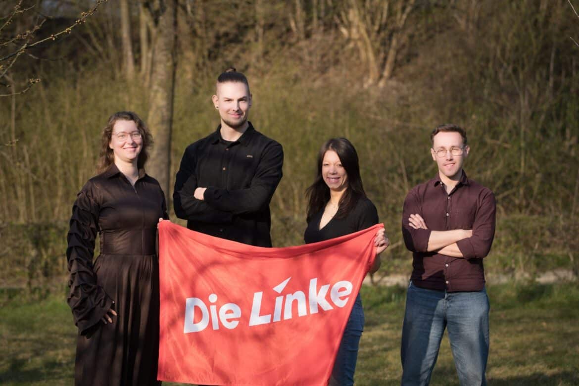 Fabienne Schröder, Erik Frerker, Lisa Böge, Alexander Mack / Foto: Die Linke Wallenhorst