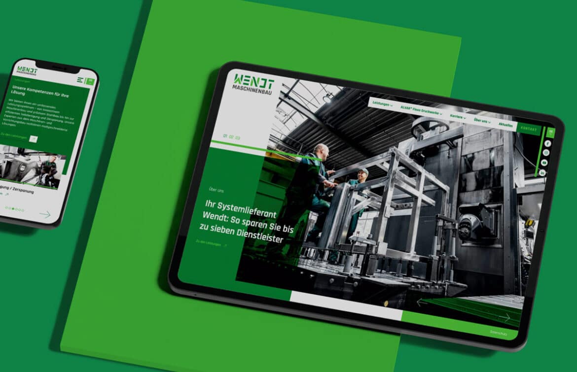 prämierte Website der Wendt Maschinenbau GmbH & Co KG
