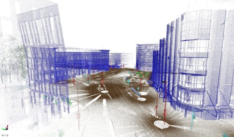 Punktwolke in Innenstadt