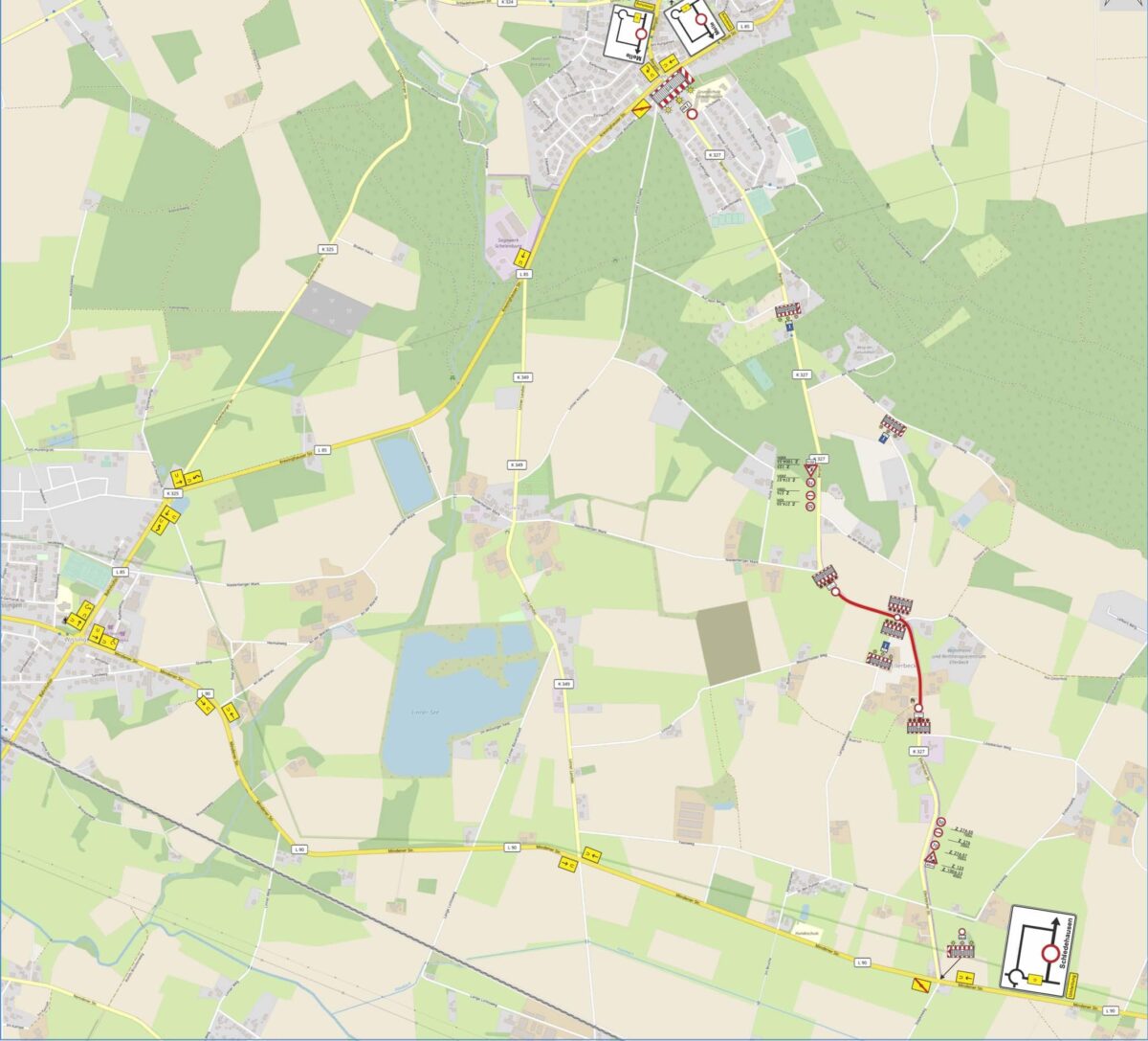 Plan mit Umleitung / Foto: Landkreis Osnabrück