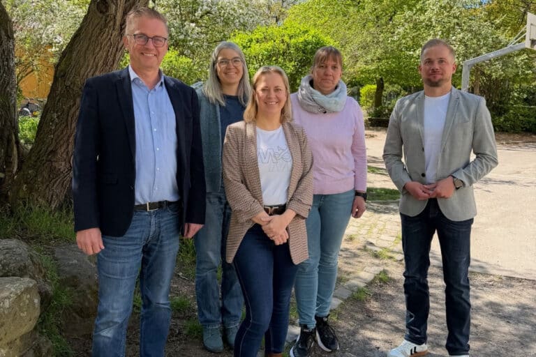 Von links: Frank Henning, Gabriele Lüning, Kirsikka Lansmann, Brigitte Pelkmann, André Klekamp. / Foto: Privat in Weststadt