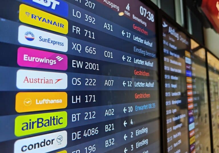 Flugstreichungen wegen