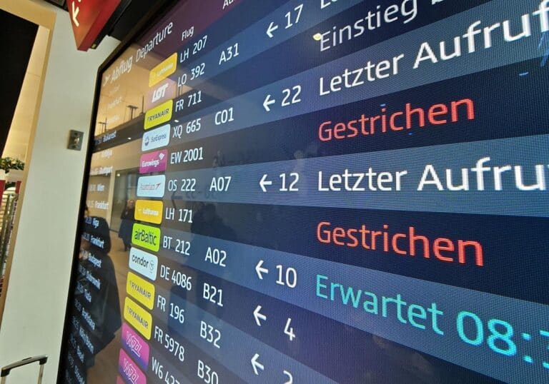 Flugstreichungen wegen