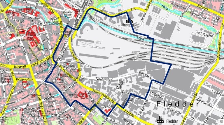 Evakuierungsgebiet am 31. Mai 2026. / Foto: Stadt Osnabrück in Lokviertel