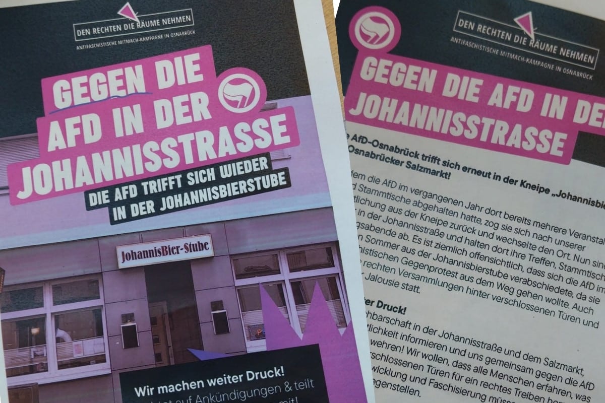 Der Flyer von "Den Rechten die Räume nehmen". / Foto: Privat