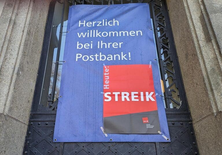 Streik-Hinweis an