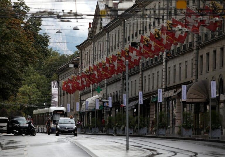 Schweiz-Fahnen in