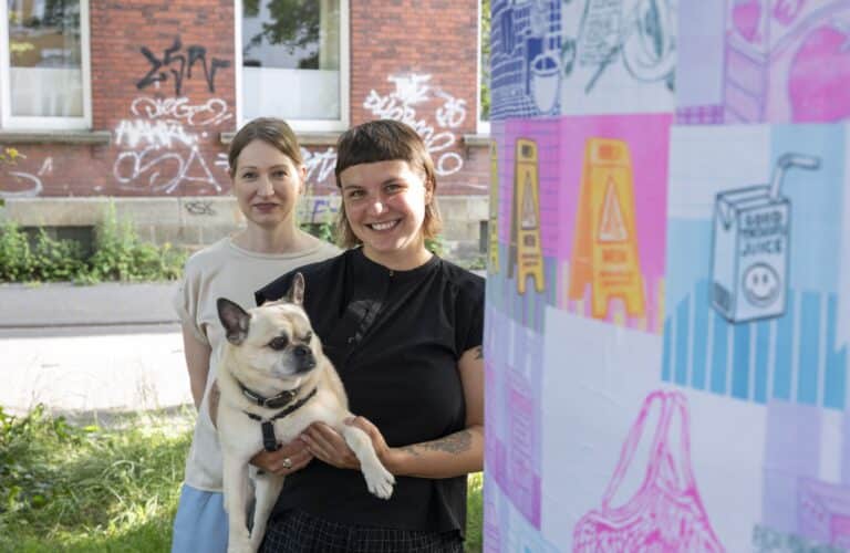 Ein Gemeinschaftsprojekt von Katrin Lazaruk & Franziska Fritz aus dem studio fritzko ist am Gustav-Heinemann-Platz/Augustenburger Straße zu sehen. in Osnabrück (Gesamtstadt)