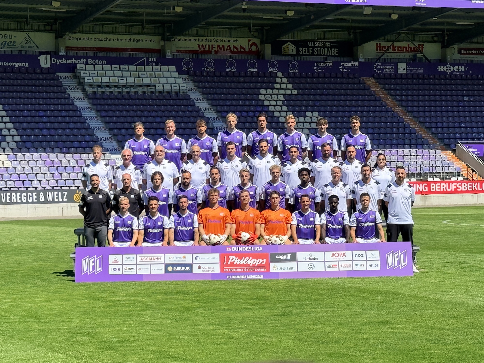 Offizielles Mannschaftsfoto des VfL Osnabrück 2026/2027