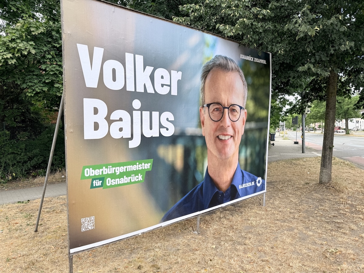 Wahlplakat von Volker Bajus (Grüne) noch ohne EU-Transparenzhinweis