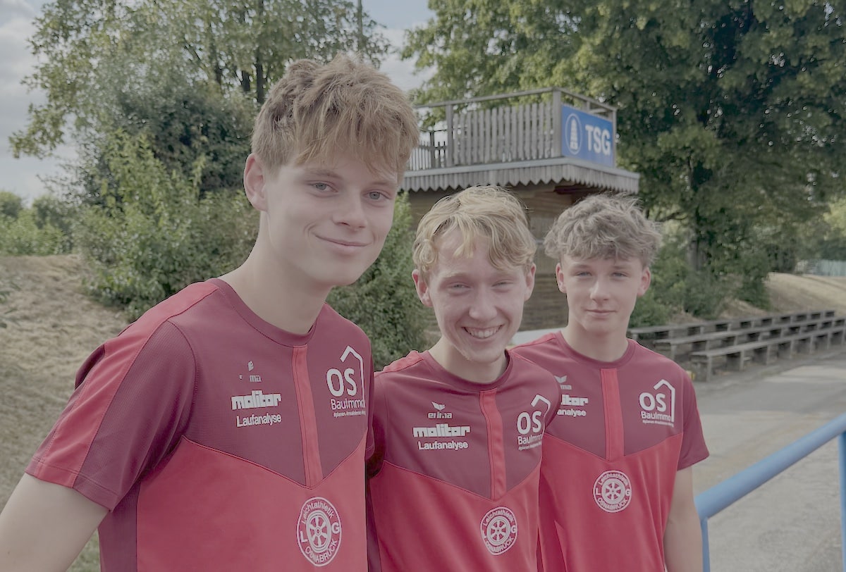 3 x 1000 m-Staffel mit v.l. Theo Pöling, Matthias Apel, Jakob Langen