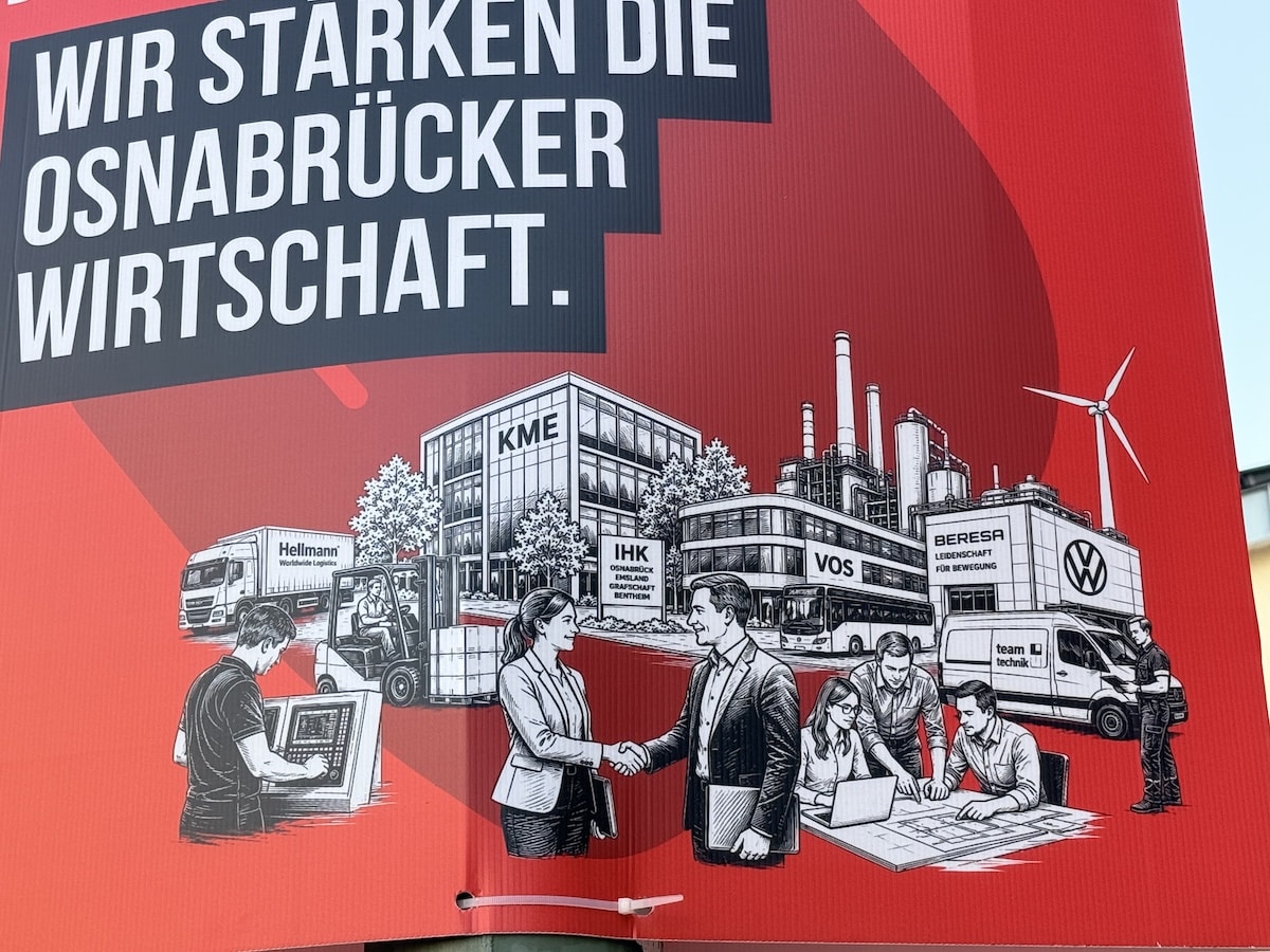 So viele Logos von Unternehmen auf einem SPD-Plakat – doch die sind nicht unbedingt glücklich darüber