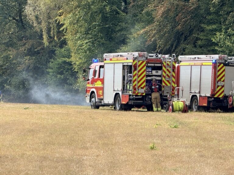 Feuerwehreinsatz am Waldrand in Osnabrück Atter