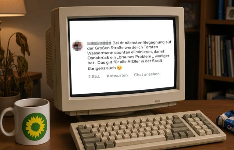 Drohung gegen AfD-Mitglied Thorsten Wassermann bei Instagram in Osnabrück (Gesamtstadt)