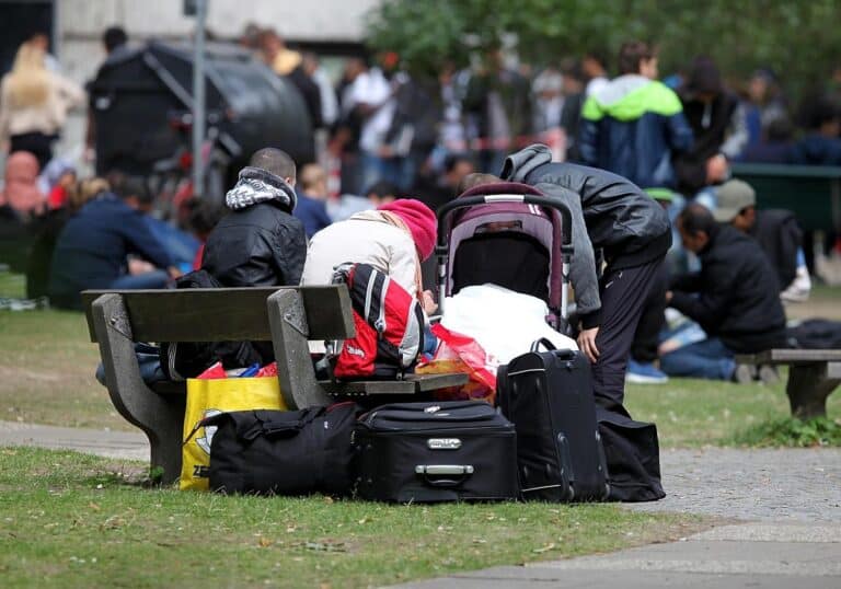 Flüchtlinge an