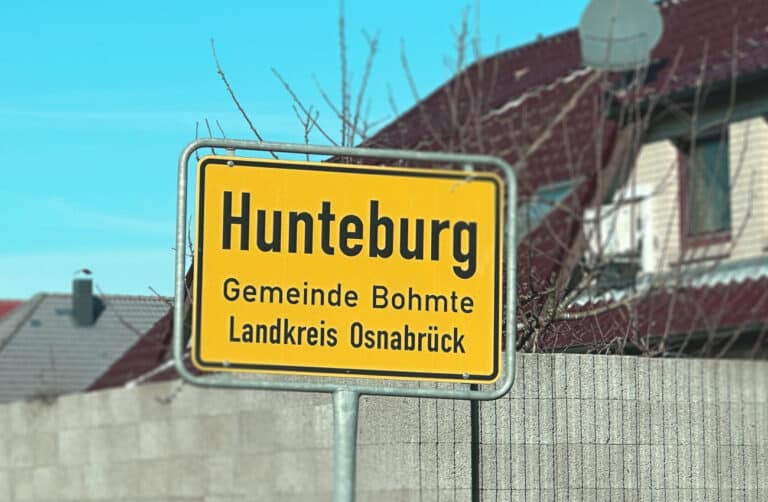 Hunteburg Ortsschild in Bohmte