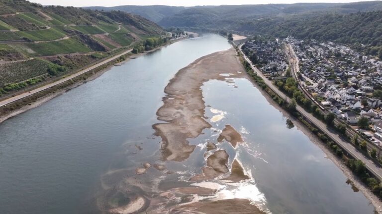 Rhein erreicht historische Niedrigwasserstände