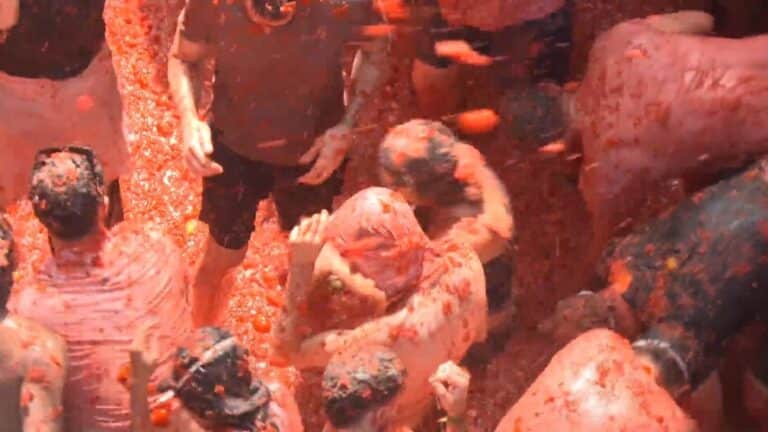 150 Tonnen Tomaten bei „La Tomatina“ in Buñol