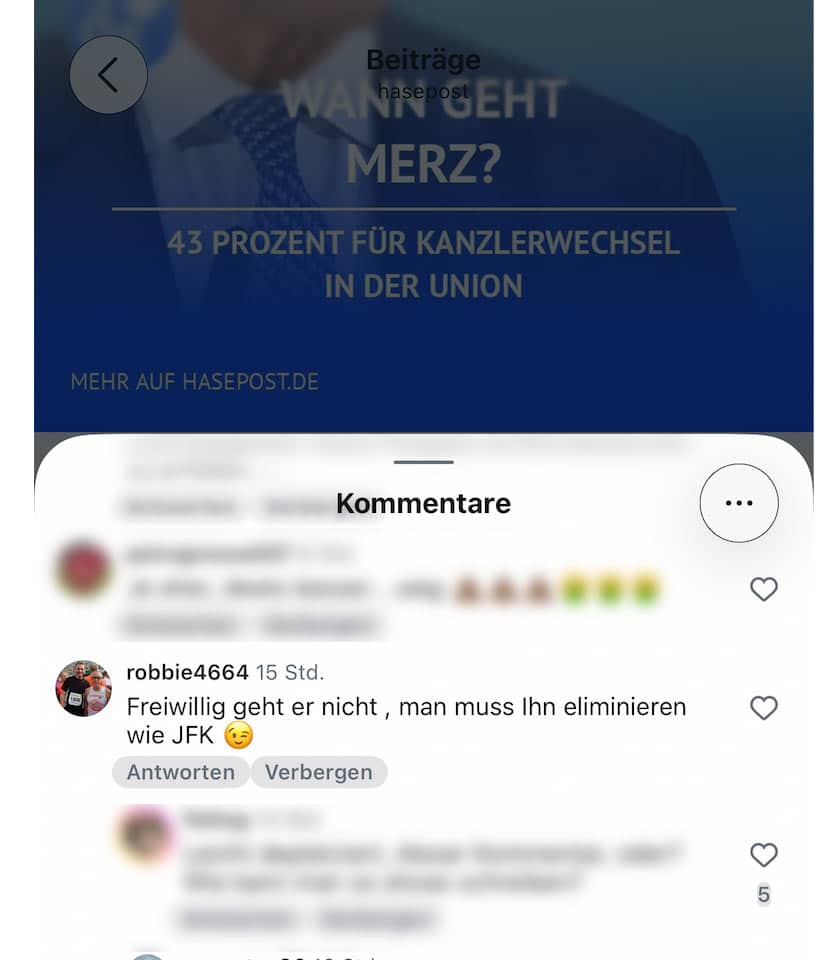 Eine weitere Mordfantasie, nun gegen Friedrich Merz