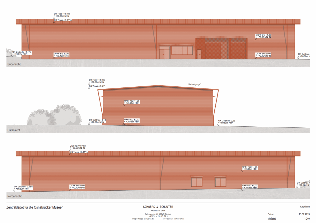 Teurer Schutz für Osnabrücks Museumsschätze: Neues Depot soll 16,9 Millionen Euro kosten So soll das neue Museumsdepot aussehen. / Grafik: Schoeps & Schlüter Architekten GmbH