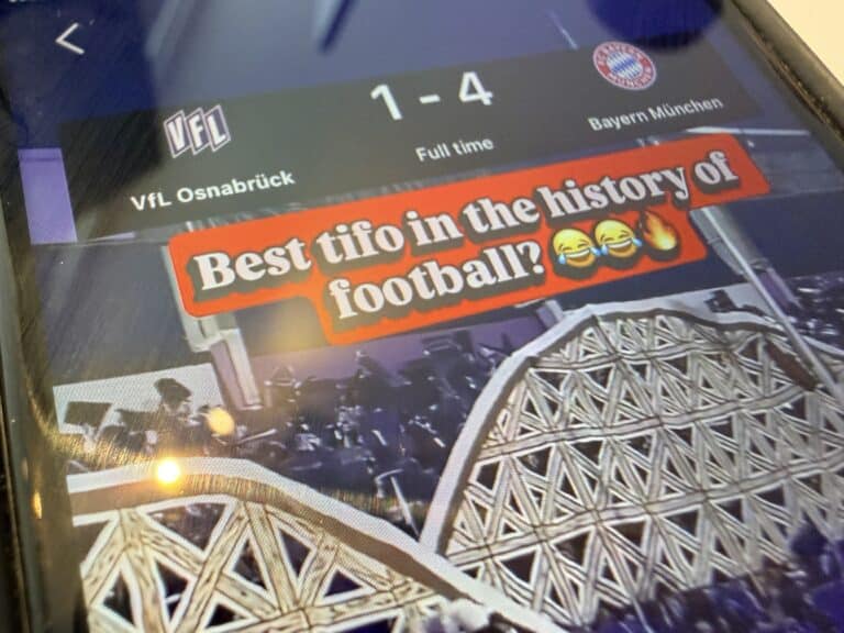 Influencer "gionextlevel" über VfL-Achterbahn-Choreo / Screenshot Instagram in Bremer Brücke