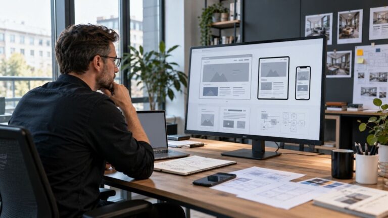 Für Unternehmen aus Dresden und Leipzig ist es wichtig, den richtigen Webdesigner zu finden. (Foto: Mithilfe von KI generiert)