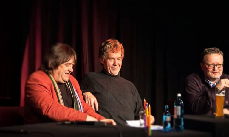 Heimatabend in der Lagerhalle Osnabrück, (v.l.) Kalla Wefel, Heiko Schulze, Heiko Pohlmann in Osnabrück (Gesamtstadt)